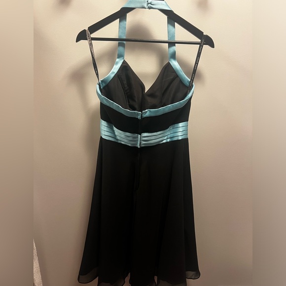 Alfred Angelo halter dress. Black and blue. Sz 4 - Picture 3 of 4